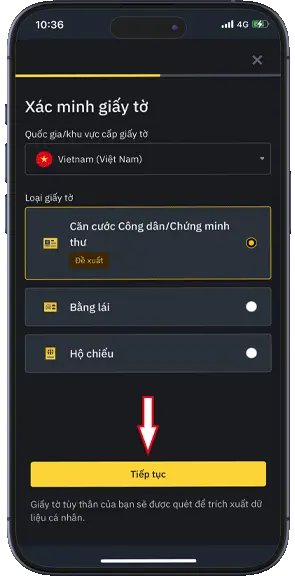 Bước 5: Sau khi tạo tài khoản thành công, điền thông tin để xác minh danh tính. Vui lòng chuẩn bị các giấy tờ liên quan để xác minh